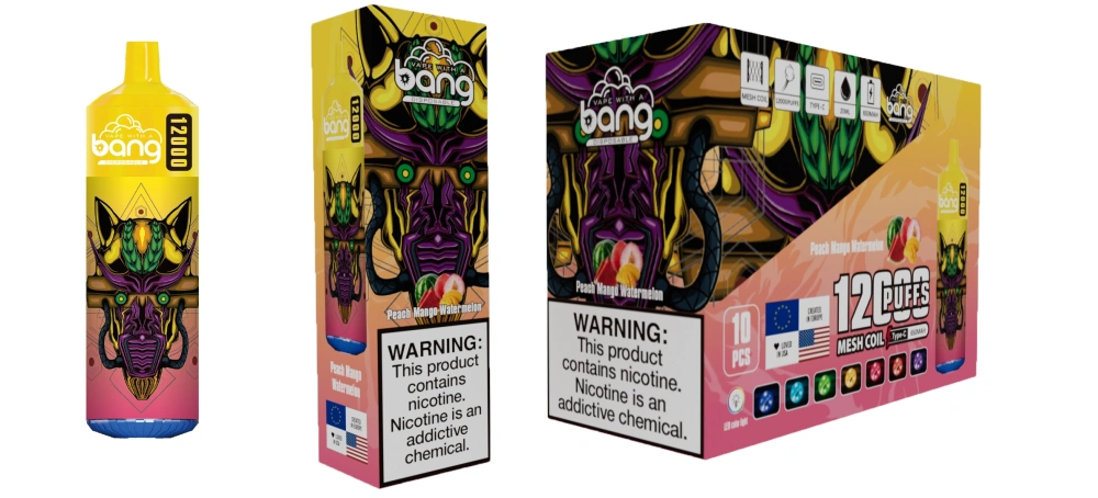 Bang 12000 Puffs Disposable E Cigarettes Vape Puff 12k 0% 2% 3% 5% 20ml Prefilled Pod Mesh Coil 650mah Rechargeable Battery Pen Vaper Device