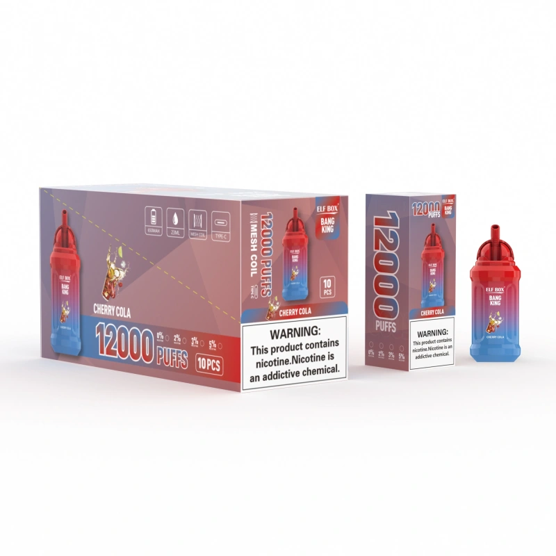 ELF BOX Bang King 12000 Puffs Disposable Vape E Cigarettes Puff 12k 0% 2% 3% 5% 23ml Prefilled Pod 600mah Rechargeable Battery Pen