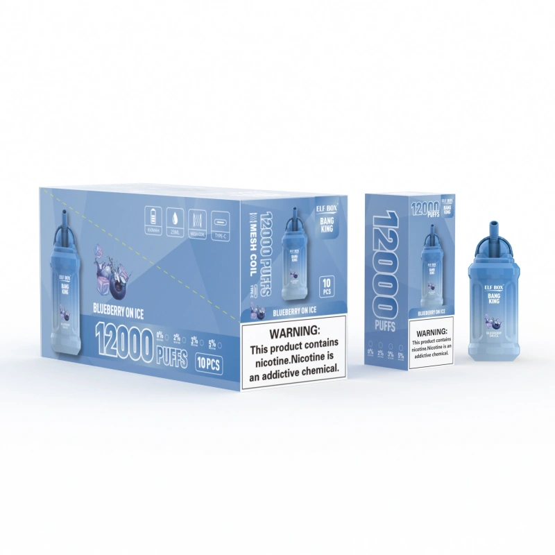 ELF BOX Bang King 12000 Puffs Disposable Vape E Cigarettes Puff 12k 0% 2% 3% 5% 23ml Prefilled Pod 600mah Rechargeable Battery Pen