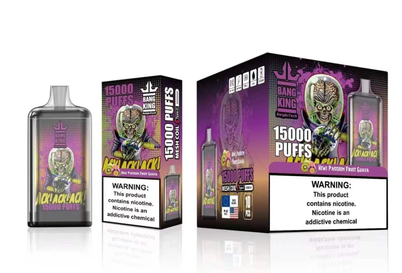 Bang King 15000 Puffs Disposable Vape E Cigarettes 0% 2% 3% 5% Puff 15k 25ml Prefilled Pod 1.0ohm Mesh Coil 650mah Rechargeable Battery Vaper Pen