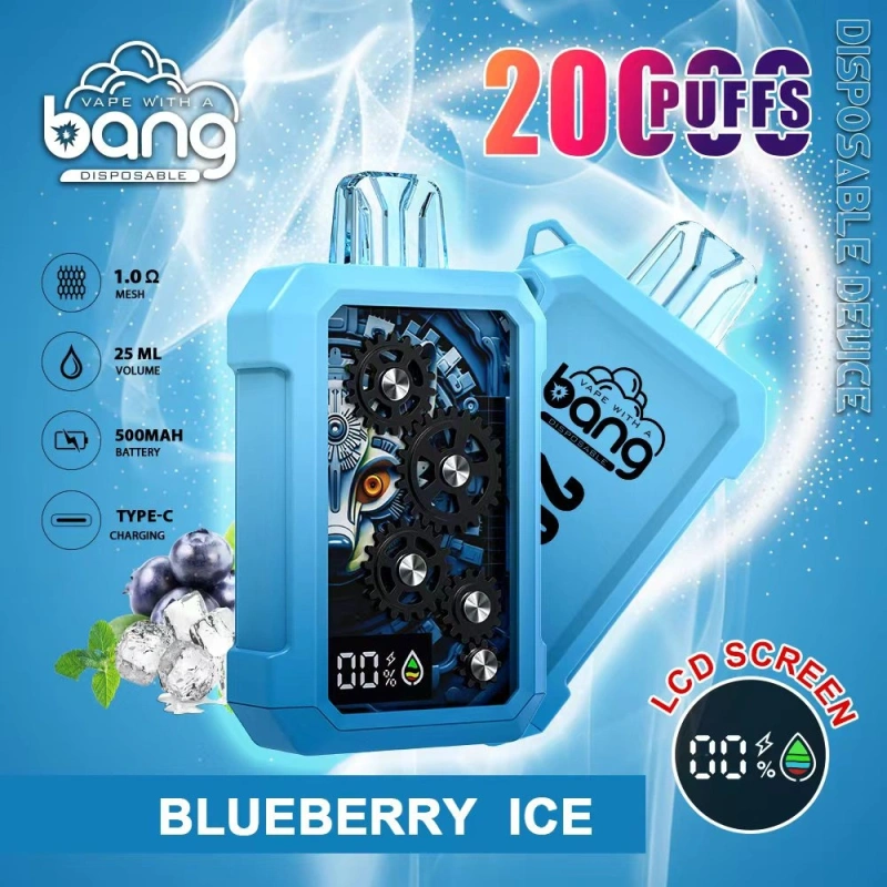 Puff 20k Bang 20000 Puffs LCD Screen Vape Disposable E Cigarettes 0% 2% 3% 5% 25ml Prefilled Pod 500mah Rechargeable Battery Pen Digital Display Device
