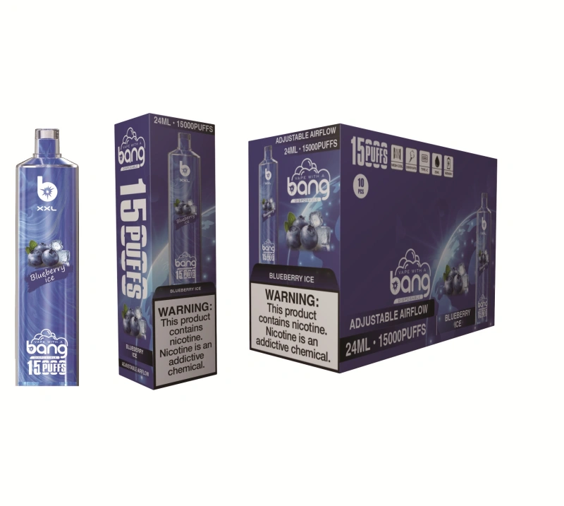Bang XXL Puff 15k 15000 Puffs Disposable E Cigarettes Vape Crystal 0% 2% 3% 5% 25ml Prefilled Pod Mesh Coil 600mah Rechargeable Vaper Adjustable Airflow Pen