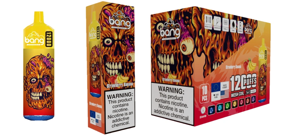 Bang 12000 Puffs Disposable E Cigarettes Vape Puff 12k 0% 2% 3% 5% 20ml Prefilled Pod Mesh Coil 650mah Rechargeable Battery Pen Vaper Device