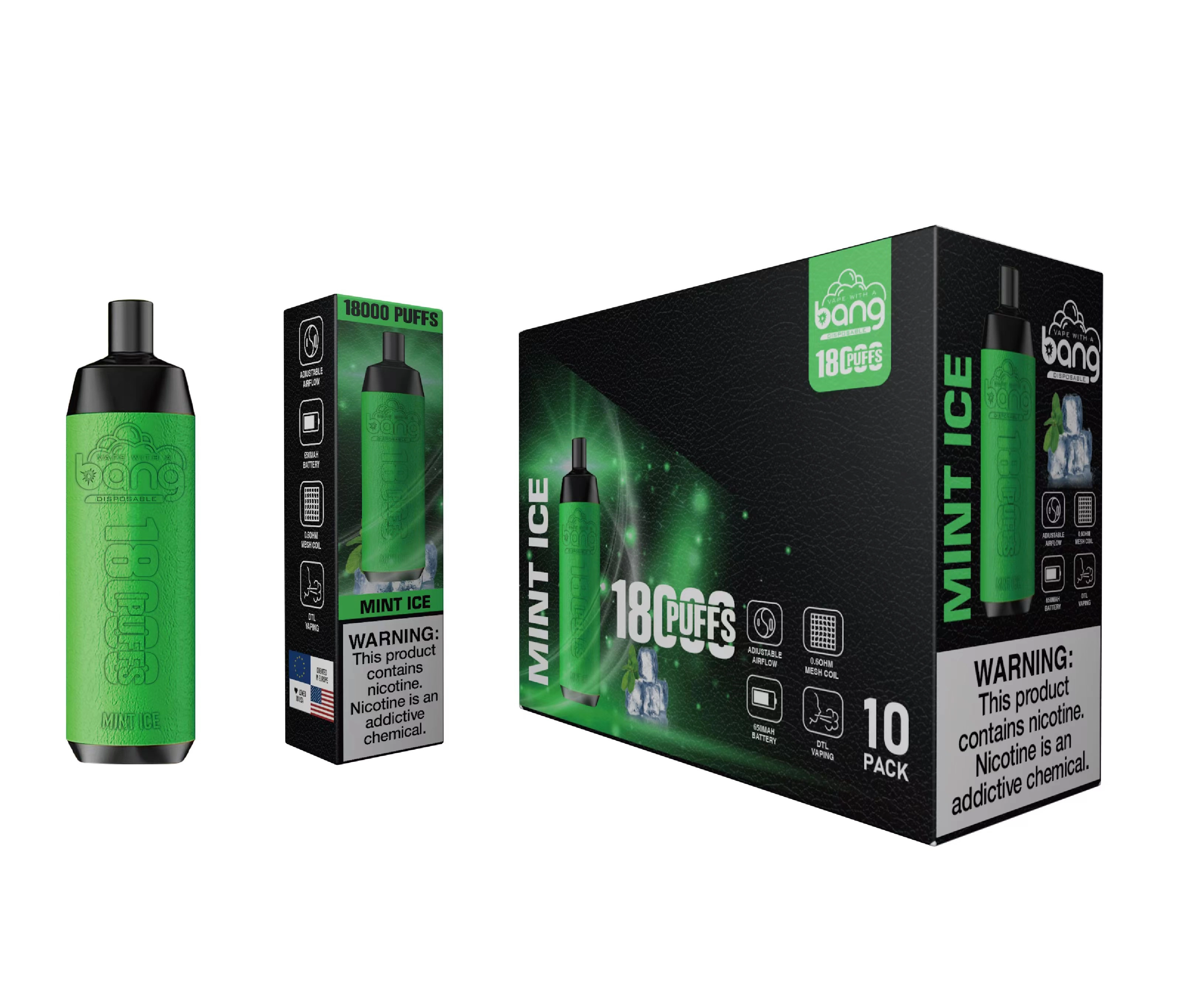Bang 18000 Puffs Disposable Vape Electronic Cigarettes Leather Puff 18k  Prefilled Pod