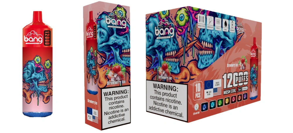 Bang 12000 Puffs Disposable E Cigarettes Vape Puff 12k 0% 2% 3% 5% 20ml Prefilled Pod Mesh Coil 650mah Rechargeable Battery Pen Vaper Device