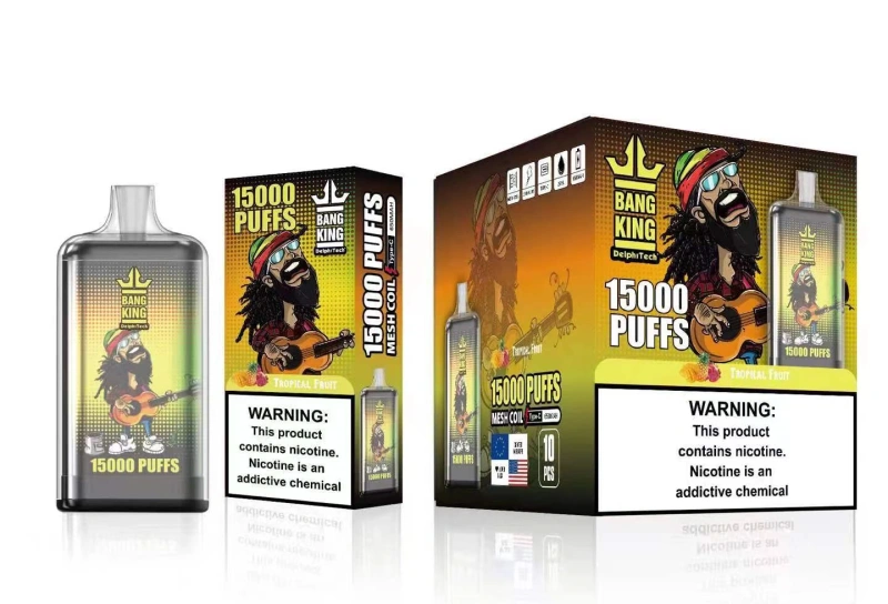 Bang King 15000 Puffs Disposable Vape E Cigarettes 0% 2% 3% 5% Puff 15k 25ml Prefilled Pod 1.0ohm Mesh Coil 650mah Rechargeable Battery Vaper Pen