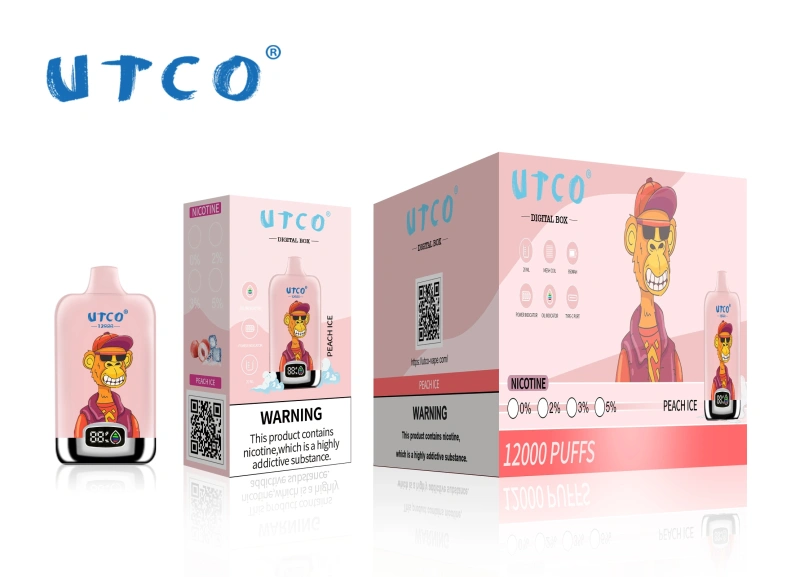 UTCO Tornado Digital Box 12000 Puffs Disposable Vape E Cigarettes Puff 12k 20ml Prefilled Pod 850mah Rechargeable Battery 20 Flavors 0% 2% 3% 5% Pen Minimum Order 100pcs