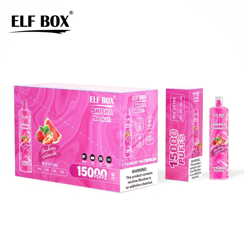 Puff 15k ELF BOX Shisha Hookah 15000 Puffs Vape Disposable E-cigarettes 26ml Prefilled Pod 600mah Rechargeable Pen