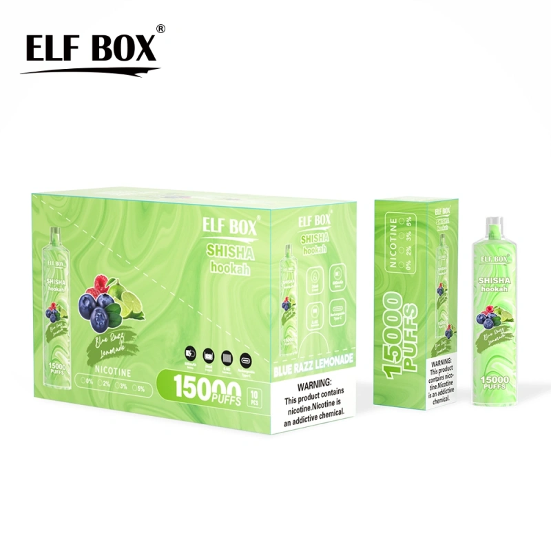 Puff 15k ELF BOX Shisha Hookah 15000 Puffs Vape Disposable E-cigarettes 26ml Prefilled Pod 600mah Rechargeable Pen