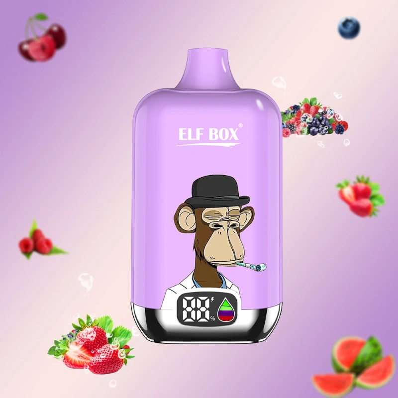 ELF BOX Digital 12000 Puffs Disposable E Cigarettes Vaper 0% 2% 3% 5% 25ml Prefilled Pod 0.8ohm Mesh Coil 500mah Rechargeable Battery Puff 12k Pen