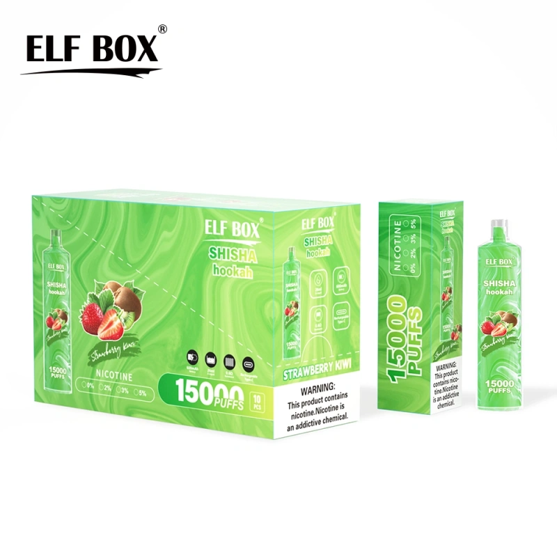 Puff 15k ELF BOX Shisha Hookah 15000 Puffs Vape Disposable E-cigarettes 26ml Prefilled Pod 600mah Rechargeable Pen