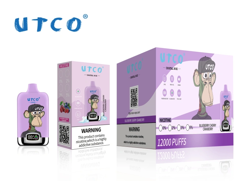 UTCO Tornado Digital Box 12000 Puffs Disposable Vape E Cigarettes Puff 12k 20ml Prefilled Pod 850mah Rechargeable Battery 20 Flavors 0% 2% 3% 5% Pen