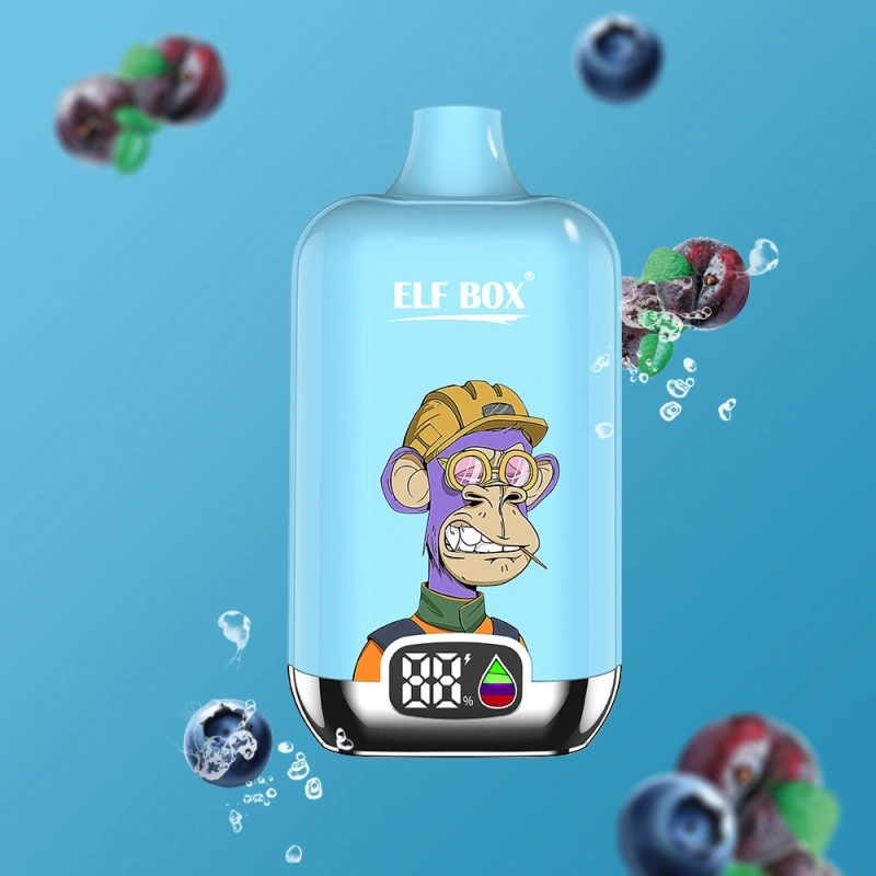 ELF BOX Digital 12000 Puffs Disposable E Cigarettes Vaper 0% 2% 3% 5% 25ml Prefilled Pod 0.8ohm Mesh Coil 500mah Rechargeable Battery Puff 12k Pen