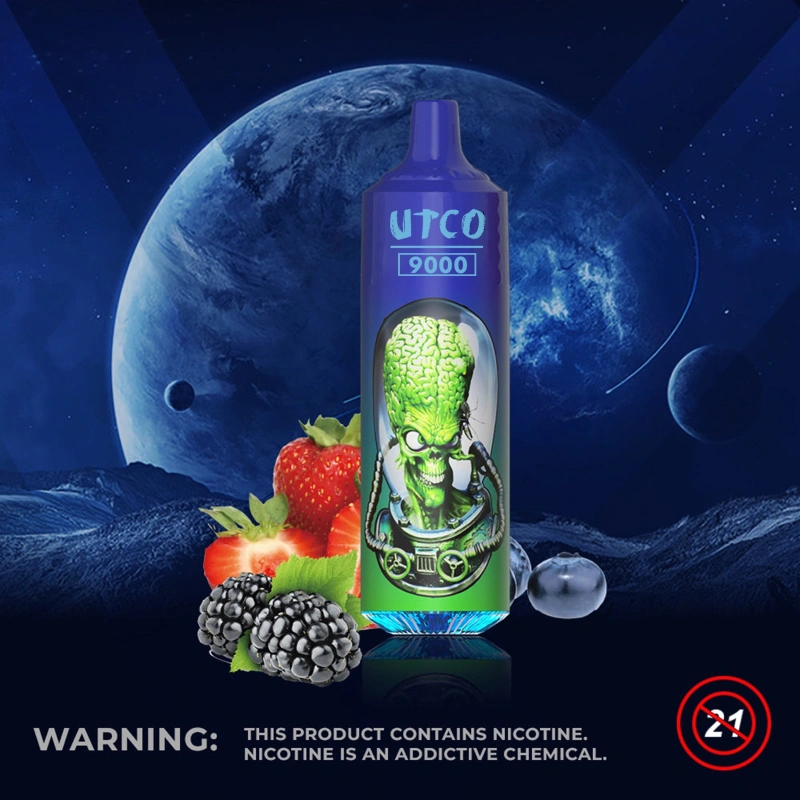 UTCO Tornado 9000 Puffs Disposable Vape Puff 9k Vaper E Cigarettes 0% 2% 3% 5% 18ml Mesh Coil Pod 850mah Rechargeable 22 Flavors Pen