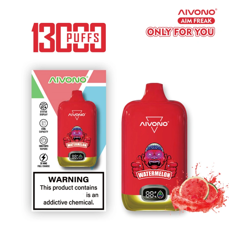 AIVONO Aim Freak 13000 Puffs Disposable Vape E-cigarettes 0% 2% 5% 20ml Pre-filled Pod Mesh Coil 650mAh Rechargeable Battery Puff 13k Pen