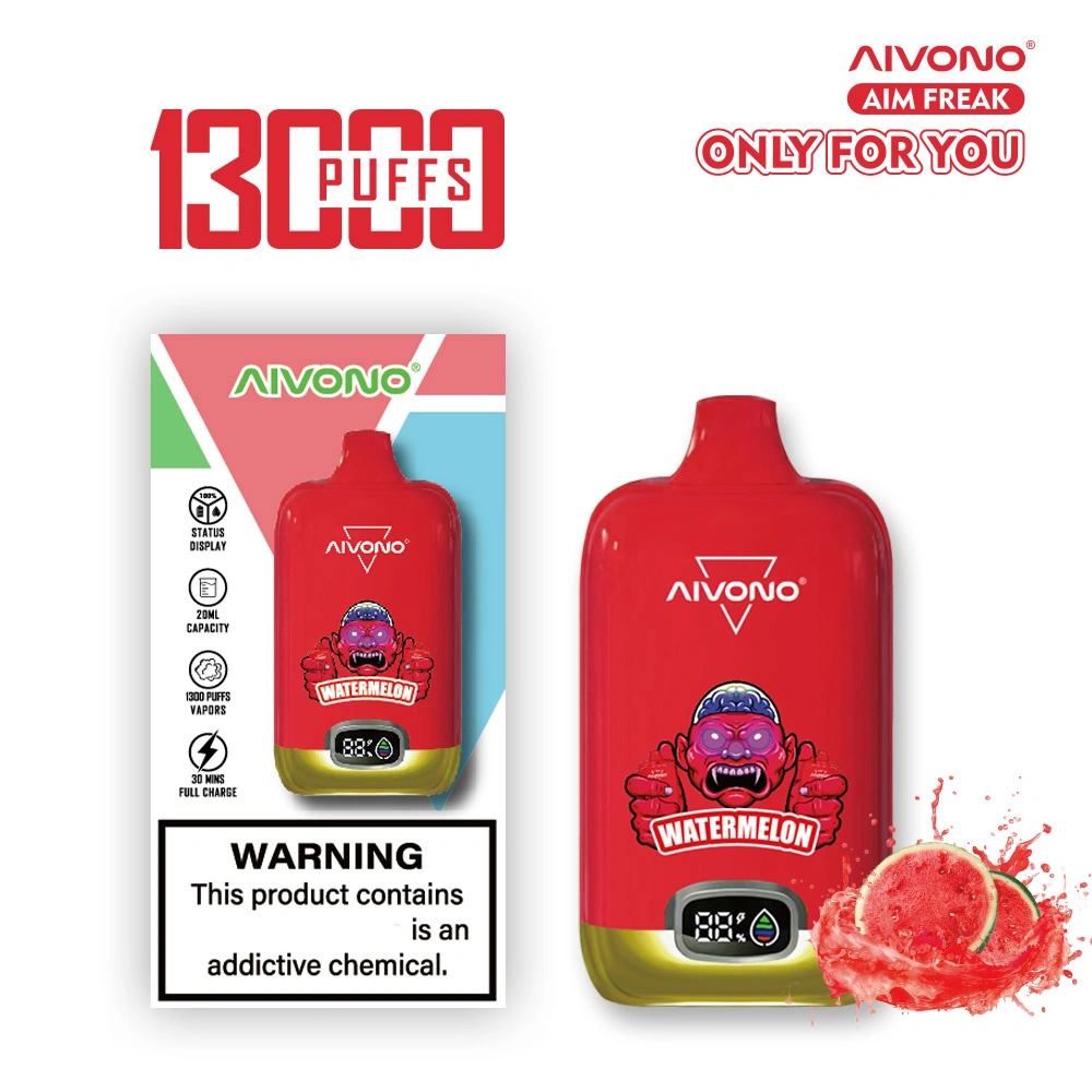 AIVONO Aim Freak 13000 Puffs Disposable Vape E-cigarettes 0% 2% 5% 20ml Pre-filled Pod Mesh Coil 650mAh Rechargeable Battery Puff 13k Pen