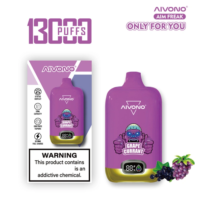 AIVONO Aim Freak 13000 Puffs Disposable Vape E-cigarettes 0% 2% 5% 20ml Pre-filled Pod Mesh Coil 650mAh Rechargeable Battery Puff 13k Pen
