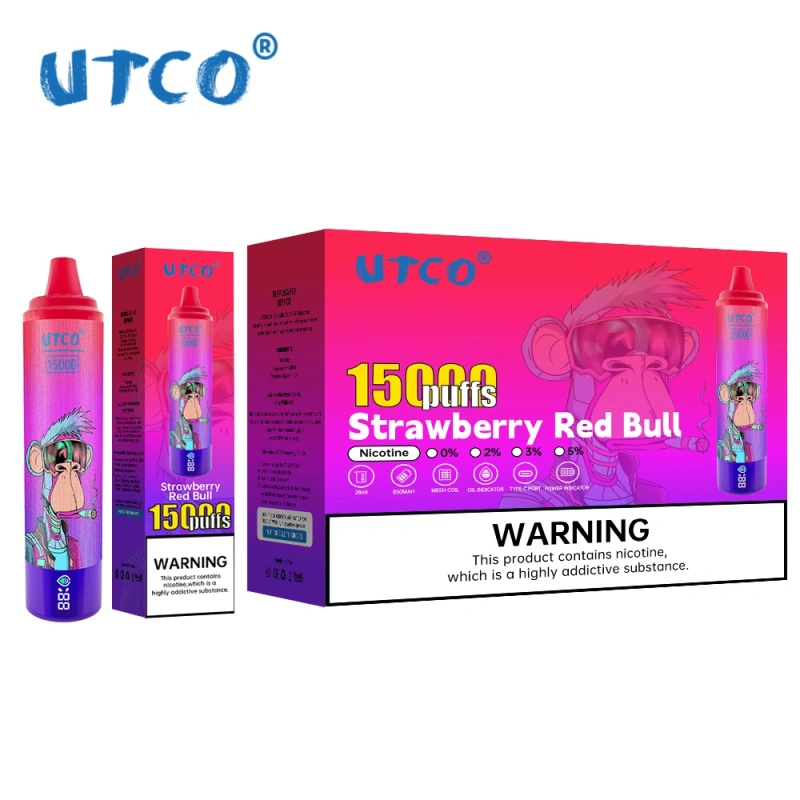 UTCO Tornado Digital 15000 Puffs Vape Disposable E Cigarettes 28ml Prefilled Pod 850mah Rechargeable 2% 5% Puff 15k Airflow Adjustable Smart Screen Original Pen