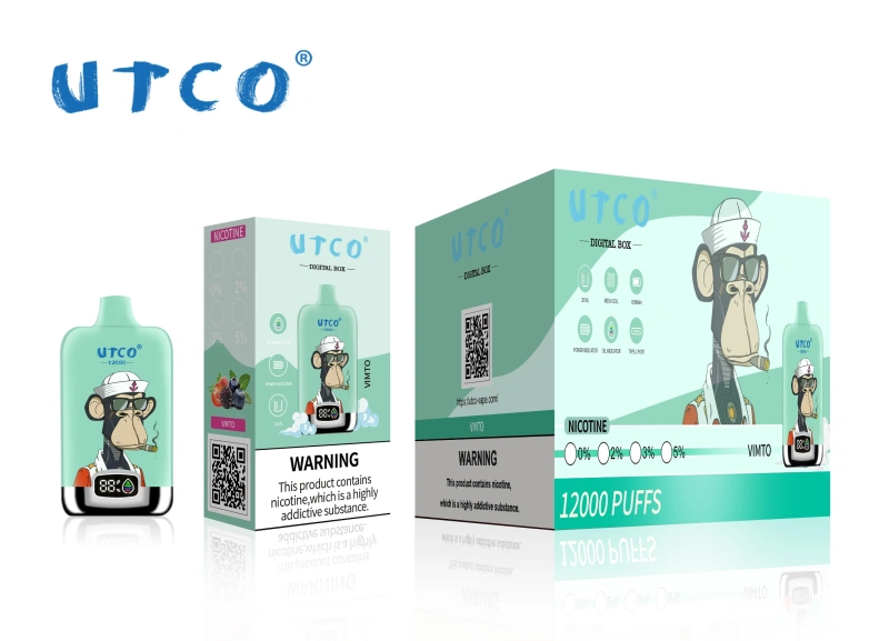 UTCO Tornado Digital Box 12000 Puffs Disposable Vape E Cigarettes Puff 12k 20ml Prefilled Pod 850mah Rechargeable Battery 20 Flavors 0% 2% 3% 5% Pen Minimum Order 100pcs