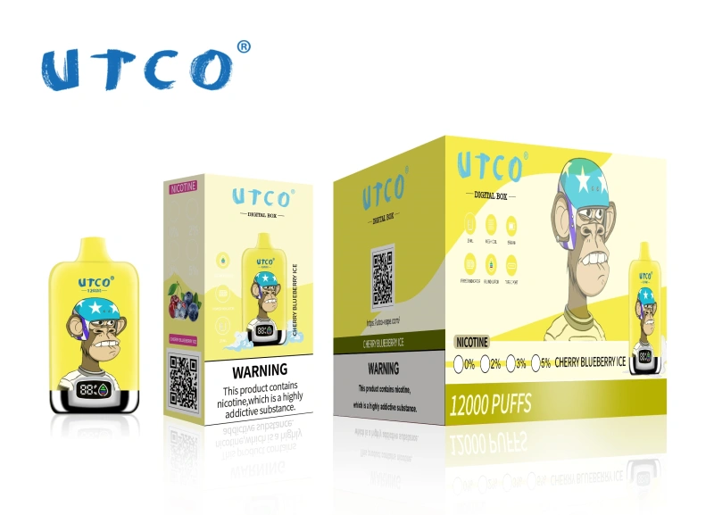 UTCO Tornado Digital Box 12000 Puffs Disposable Vape E Cigarettes Puff 12k 20ml Prefilled Pod 850mah Rechargeable Battery 20 Flavors 0% 2% 3% 5% Pen