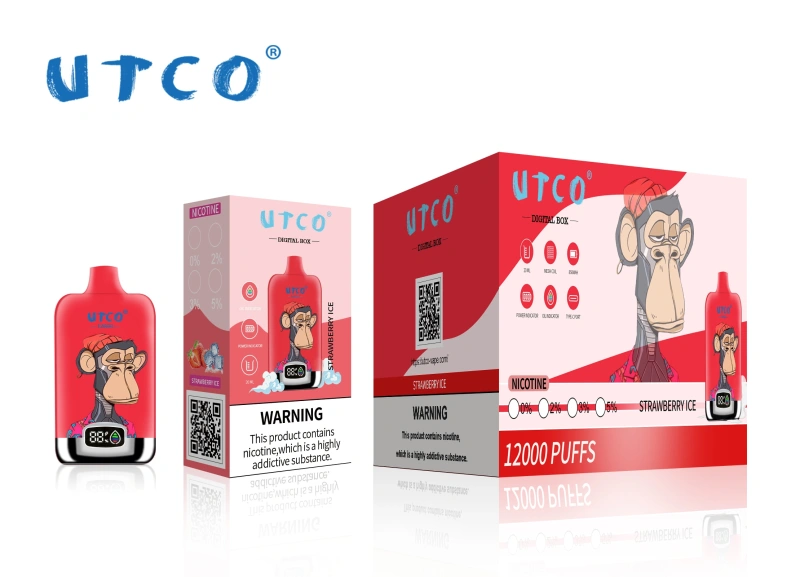 UTCO Tornado Digital Box 12000 Puffs Disposable Vape E Cigarettes Puff 12k 20ml Prefilled Pod 850mah Rechargeable Battery 20 Flavors 0% 2% 3% 5% Pen