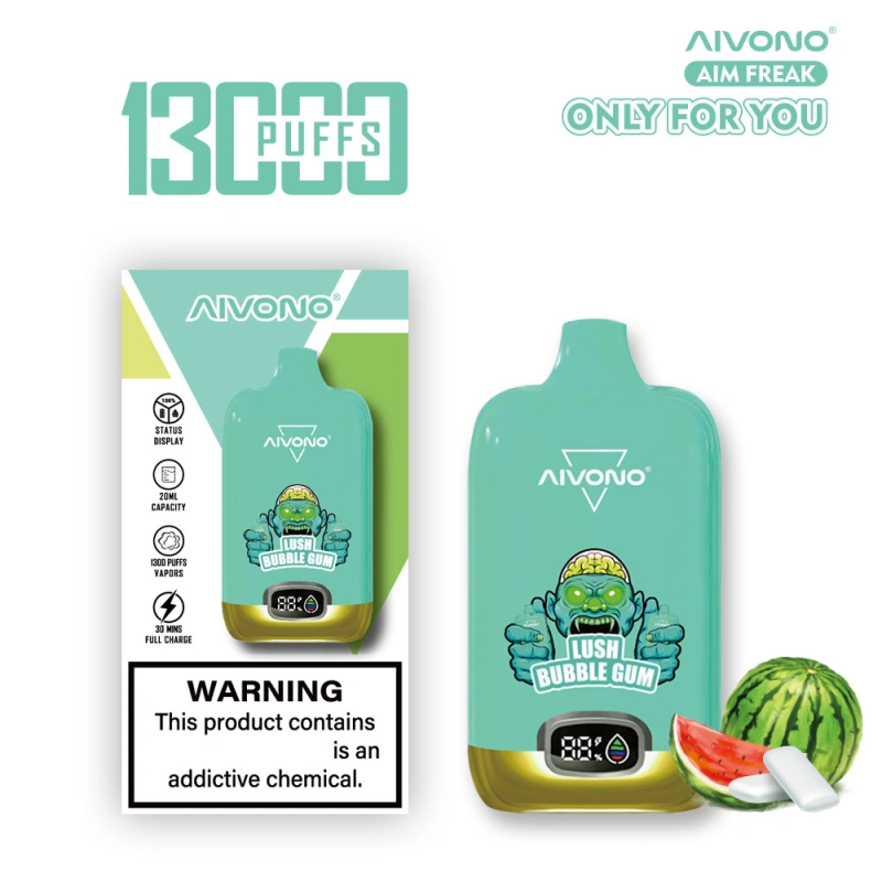 AIVONO Aim Freak 13000 Puffs Disposable Vape E-cigarettes 0% 2% 5% 20ml Pre-filled Pod Mesh Coil 650mAh Rechargeable Battery Puff 13k Pen