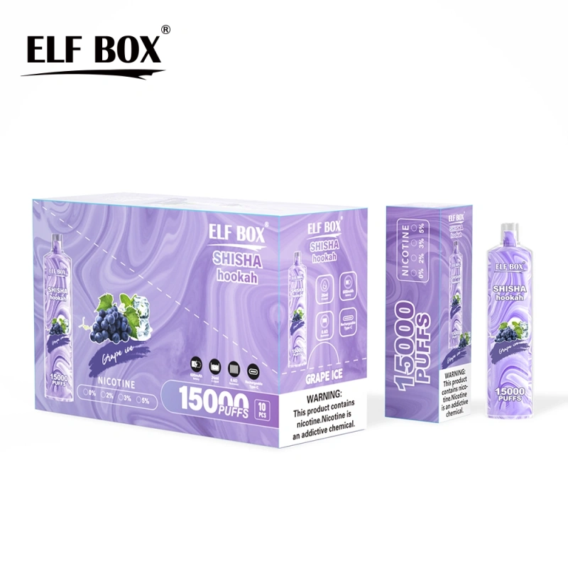 Puff 15k ELF BOX Shisha Hookah 15000 Puffs Vape Disposable E-cigarettes 26ml Prefilled Pod 600mah Rechargeable Pen