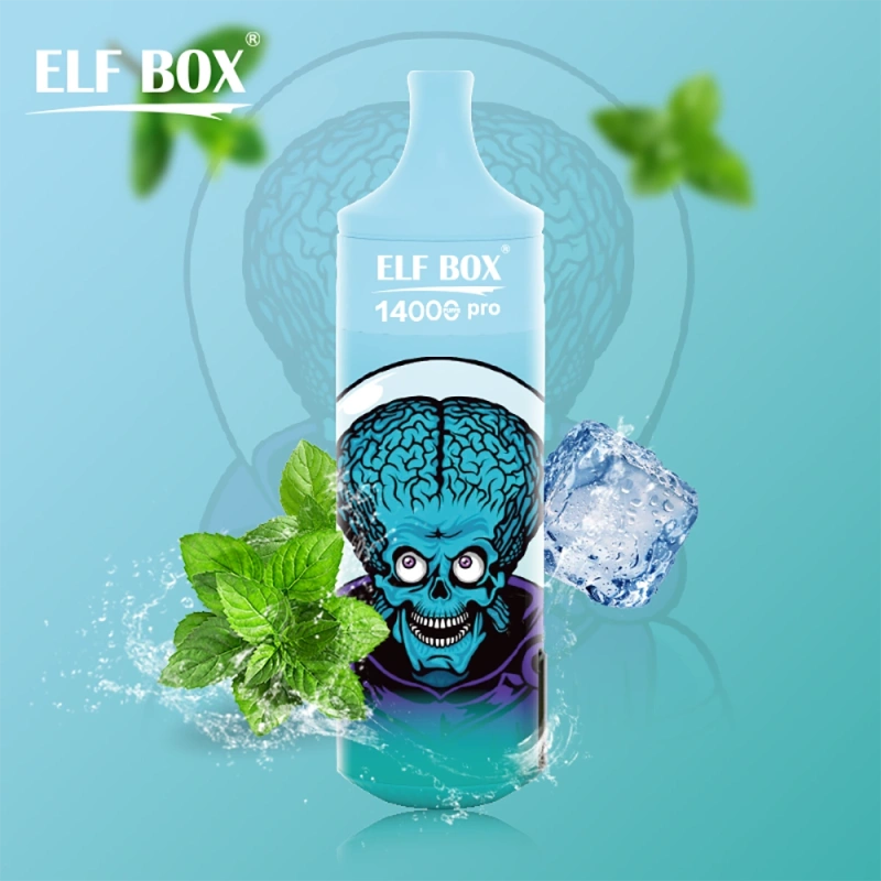 ELF BOX 14000 Pro Puffs Disposable E Cigarettes Vapers Puff 14k 0% 2% 3% 5% LED Display 1.0ohm Mesh Coil 25ml Prefilled Pod 600mah Rechargeable RGB Light Lanyard Pen