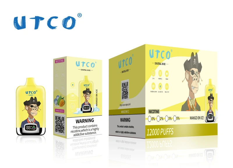UTCO Tornado Digital Box 12000 Puffs Disposable Vape E Cigarettes Puff 12k 20ml Prefilled Pod 850mah Rechargeable Battery 20 Flavors 0% 2% 3% 5% Pen Minimum Order 100pcs