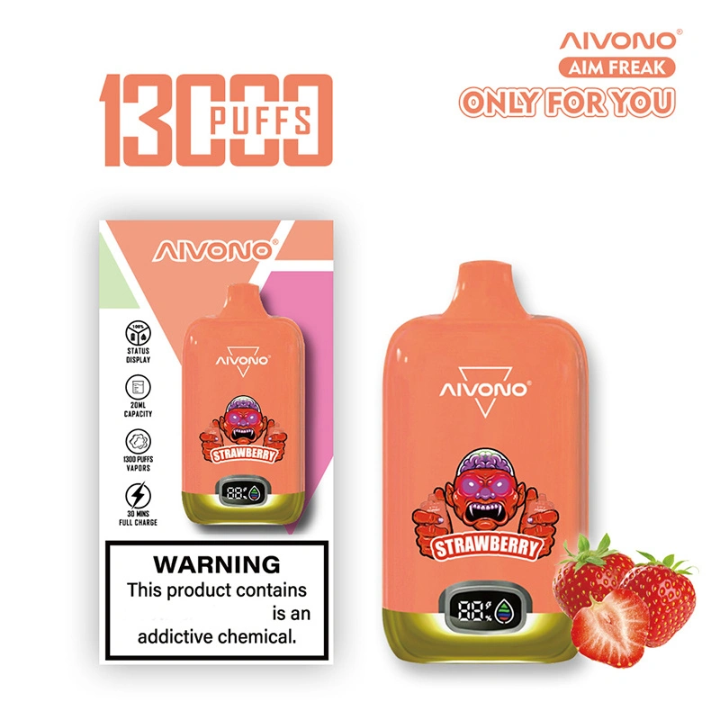 AIVONO Aim Freak 13000 Puffs Disposable Vape E-cigarettes 0% 2% 5% 20ml Pre-filled Pod Mesh Coil 650mAh Rechargeable Battery Puff 13k Pen