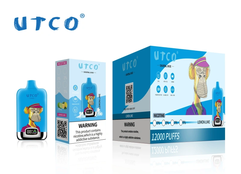 UTCO Tornado Digital Box 12000 Puffs Disposable Vape E Cigarettes Puff 12k 20ml Prefilled Pod 850mah Rechargeable Battery 20 Flavors 0% 2% 3% 5% Pen