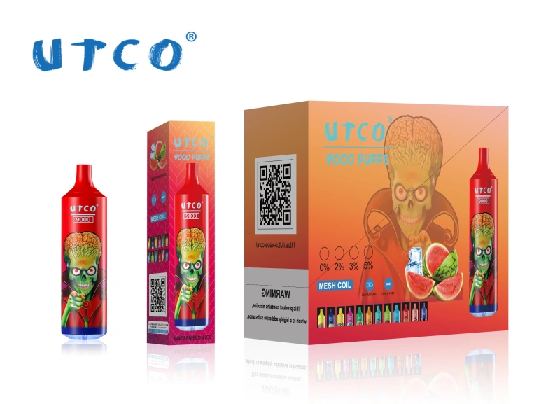 UTCO Tornado 9000 Puffs Disposable Vape Puff 9k Vaper E Cigarettes 0% 2% 3% 5% 18ml Mesh Coil Pod 850mah Rechargeable 22 Flavors Pen