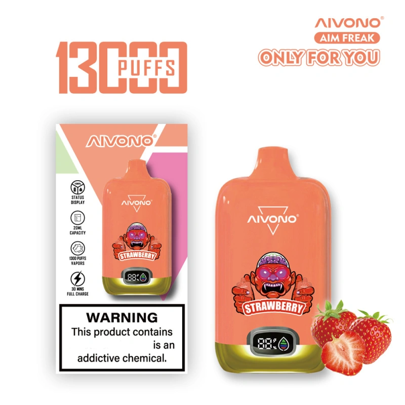 AIVONO Aim Freak 13000 Puffs Disposable Vape E-cigarettes 0% 2% 5% 20ml Pre-filled Pod Mesh Coil 650mAh Rechargeable Battery Puff 13k Pen