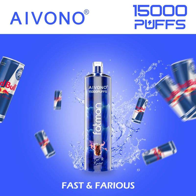 AIVONO Fatman Puff 15k 15000 Puffs Vape Disposable Electronic Cigarettes 0% 2% 3% 5% 20ml Prefilled Pod Mesh Coil 600mah Rechargeable Battery Pen