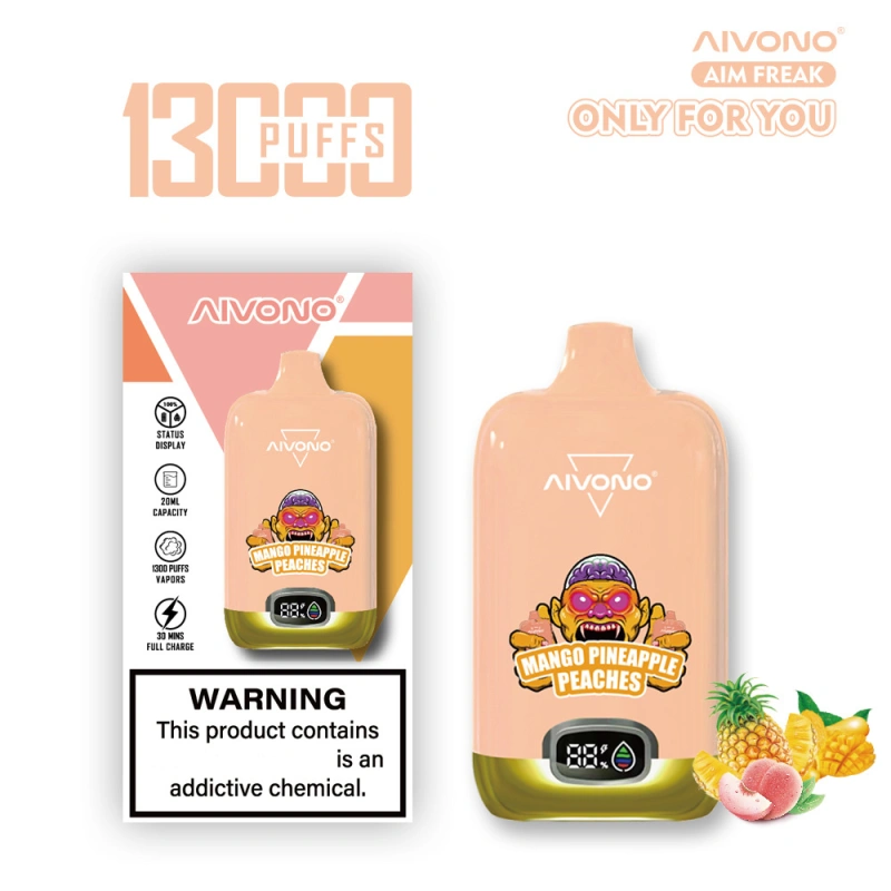 AIVONO Aim Freak 13000 Puffs Disposable Vape E-cigarettes 0% 2% 5% 20ml Pre-filled Pod Mesh Coil 650mAh Rechargeable Battery Puff 13k Pen