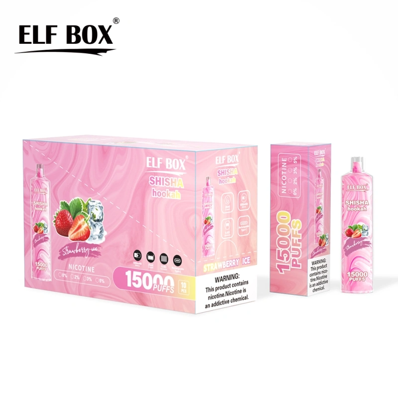 Puff 15k ELF BOX Shisha Hookah 15000 Puffs Vape Disposable E-cigarettes 26ml Prefilled Pod 600mah Rechargeable Pen