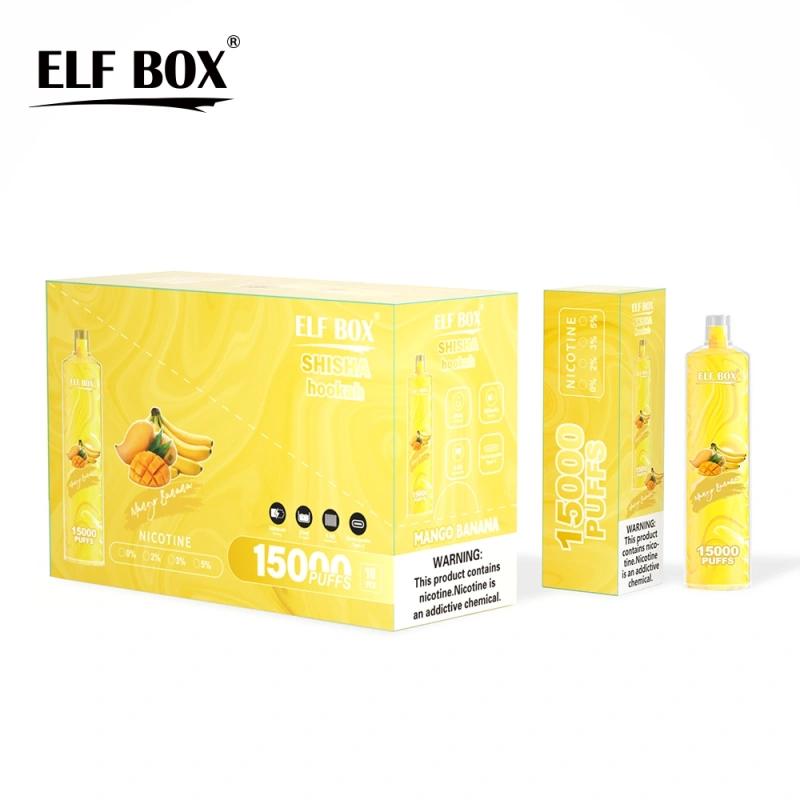 Puff 15k ELF BOX Shisha Hookah 15000 Puffs Vape Disposable E-cigarettes 26ml Prefilled Pod 600mah Rechargeable Pen