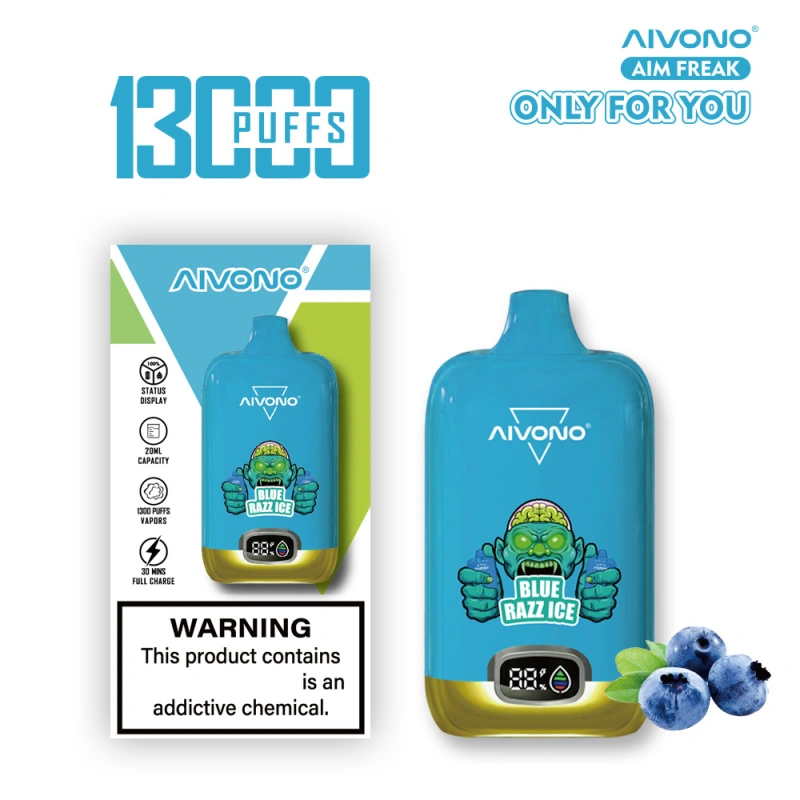 AIVONO Aim Freak 13000 Puffs Disposable Vape E-cigarettes 0% 2% 5% 20ml Pre-filled Pod Mesh Coil 650mAh Rechargeable Battery Puff 13k Pen