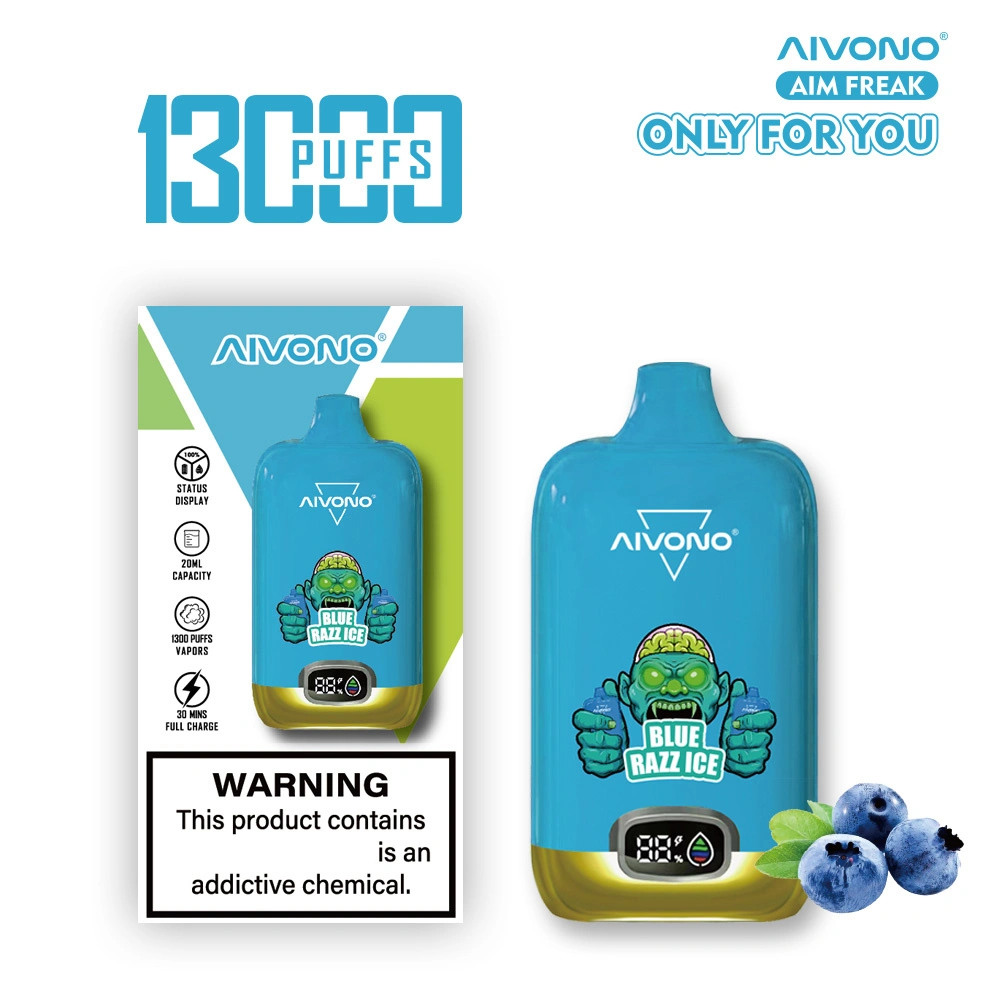 AIVONO Aim Freak 13000 Puffs Disposable Vape E-cigarettes 0% 2% 5% 20ml Pre-filled Pod Mesh Coil 650mAh Rechargeable Battery Puff 13k Pen