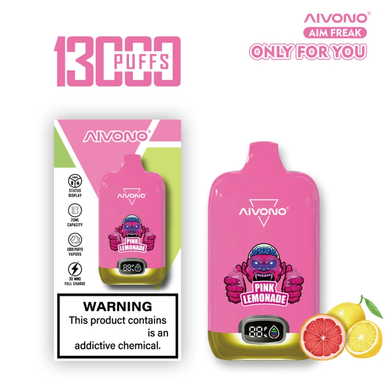 AIVONO Aim Freak 13000 Puffs Disposable Vape E-cigarettes 0% 2% 5% 20ml Pre-filled Pod Mesh Coil 650mAh Rechargeable Battery Puff 13k Pen