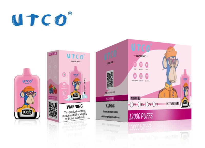 UTCO Tornado Digital Box 12000 Puffs Disposable Vape E Cigarettes Puff 12k 20ml Prefilled Pod 850mah Rechargeable Battery 20 Flavors 0% 2% 3% 5% Pen