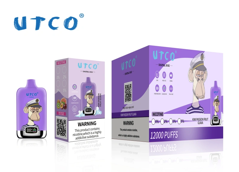 UTCO Tornado Digital Box 12000 Puffs Disposable Vape E Cigarettes Puff 12k 20ml Prefilled Pod 850mah Rechargeable Battery 20 Flavors 0% 2% 3% 5% Pen