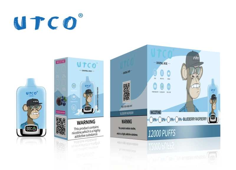 UTCO Tornado Digital Box 12000 Puffs Disposable Vape E Cigarettes Puff 12k 20ml Prefilled Pod 850mah Rechargeable Battery 20 Flavors 0% 2% 3% 5% Pen