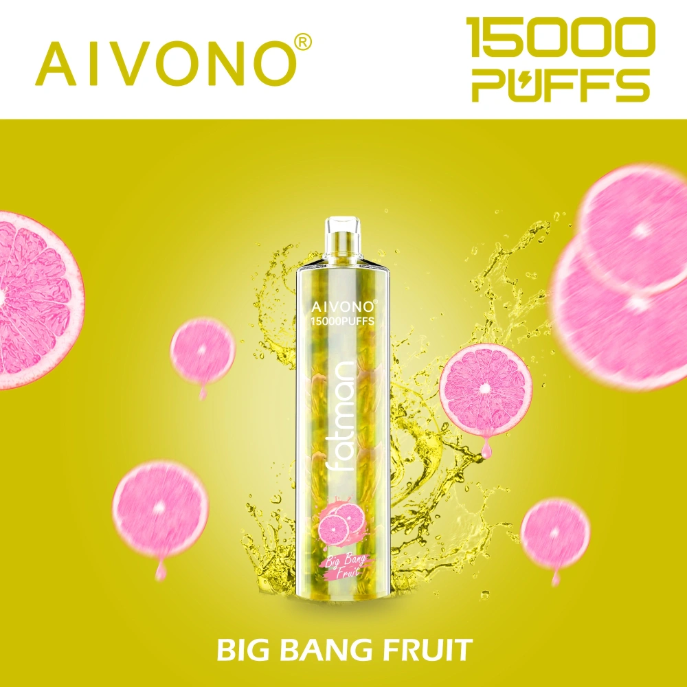 AIVONO Fatman Puff 15k 15000 Puffs Vape Disposable Electronic Cigarettes 0% 2% 3% 5% 20ml Prefilled Pod Mesh Coil 600mah Rechargeable Battery Pen