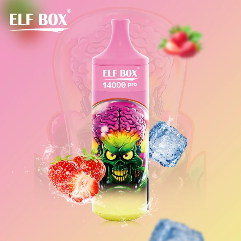 ELF BOX 14000 Pro Puffs Disposable E Cigarettes Vapers Puff 14k 0% 2% 3% 5% LED Display 1.0ohm Mesh Coil 25ml Prefilled Pod 600mah Rechargeable RGB Light Lanyard Pen