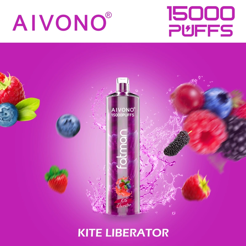 AIVONO Fatman Puff 15k 15000 Puffs Vape Disposable Electronic Cigarettes 0% 2% 3% 5% 20ml Prefilled Pod Mesh Coil 600mah Rechargeable Battery Pen