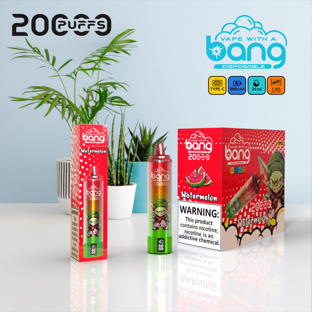 Bang Blaze 20000 Puffs Smart Screen Disposable Vape E Cigarettes Puff 20k LED Display Pod
