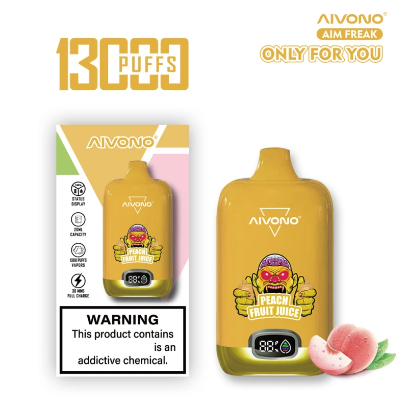 AIVONO Aim Freak 13000 Puffs Disposable Vape E-cigarettes 0% 2% 5% 20ml Pre-filled Pod Mesh Coil 650mAh Rechargeable Battery Puff 13k Pen