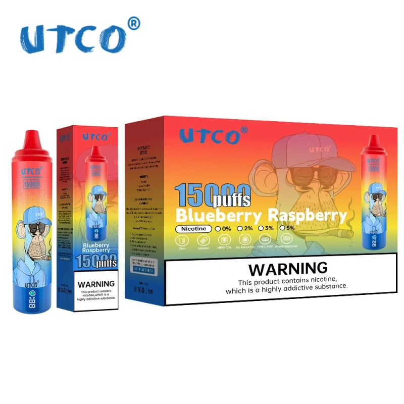 UTCO Tornado Digital 15000 Puffs Vape Disposable E Cigarettes 28ml Prefilled Pod 850mah Rechargeable 2% 5% Puff 15k Airflow Adjustable Smart Screen Original Pen