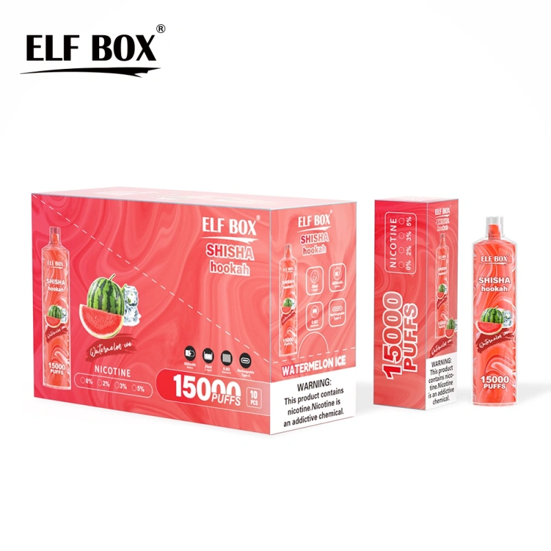 Puff 15k ELF BOX Shisha Hookah 15000 Puffs Vape Disposable E-cigarettes 26ml Prefilled Pod 600mah Rechargeable Pen
